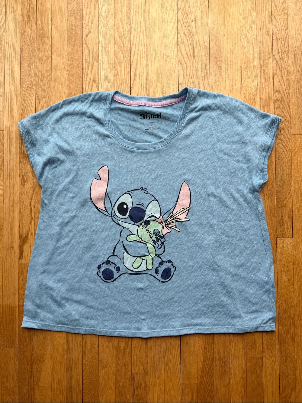 Disney Light Blue Stitch Pajama Top Cozy Warm